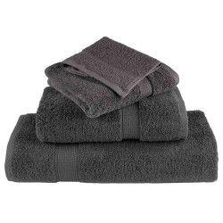 Gants de toilette 4 pcs Anthracite 15 x 21 cm Coton 