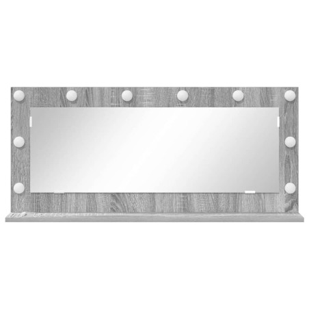 Miroir de vanité avec lumières LED Gris Sonoma 100x45x18 cm 