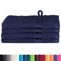 Gants de toilette 4 pcs Bleu marine 15 x 21 cm Coton 