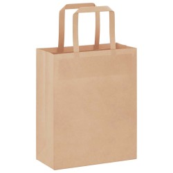Sacs en papier 50 pcs avec poignées marron 18x8x22 cm 
