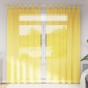 Rideaux en voile avec passe-tringles 2 pcs jaune 