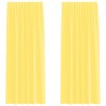 Rideaux en voile avec passe-tringles 2 pcs jaune 