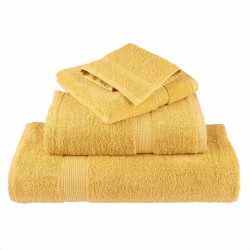 Gants de toilette 4 pcs Doré 15 x 21 cm Coton 
