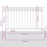 Clôture de jardin grise 1,7 x 1 m en acier 
