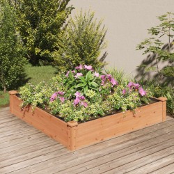 Lit surélevé de jardin doublure 120x120x25 cm bois massif sapin 