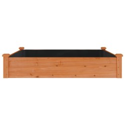 Lit surélevé de jardin doublure 120x120x25 cm bois massif sapin 