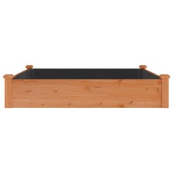 Lit surélevé de jardin doublure 120x120x25 cm bois massif sapin 