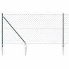 Jeu de Poteaux de Clôture Vert 1 x 25 m Acier galvanisé & Acier 