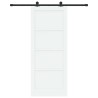 Porte coulissante avec kit quincaillerie blanche 86x211 cm en bois massif de pin 