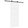 Porte coulissante avec kit quincaillerie blanche 86x211 cm en bois massif de pin 