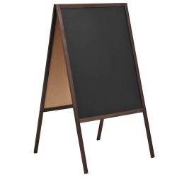 Tableau noir double face Bois de cèdre Autoportant 60x80 cm 