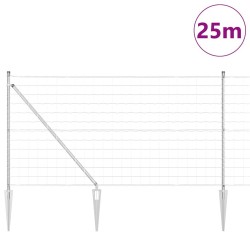 Clôture Euro avec 13 piquets, 1 x 25 m en acier galvanisé 
