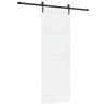 Porte coulissante avec quincaillerie Blanc 83x232 cm Bois massif de pin 