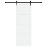 Porte coulissante avec quincaillerie Blanc 83x232 cm Bois massif de pin 