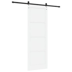 Porte coulissante avec quincaillerie Blanc 83x232 cm Bois massif de pin 