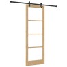 Ensemble de porte coulissante avec quincaillerie 83x232 cm Bois massif en pin 