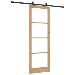 Ensemble de porte coulissante avec quincaillerie 83x232 cm Bois massif en pin 