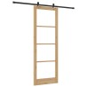 Ensemble de porte coulissante avec quincaillerie 83x232 cm Bois massif en pin 