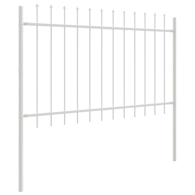 Clôture de jardin Blanc 5.1 x 1 m Acier enduit de poudre 