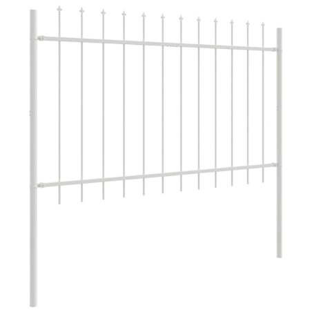 Clôture de jardin Blanc 5.1 x 1 m Acier enduit de poudre 