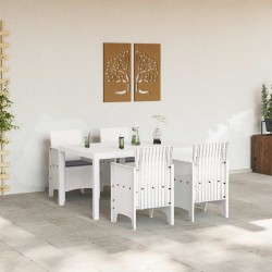 Ensemble de Dîner de Jardin 5 pcs Blanc 150 x 100 x 73 cm 