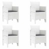 Ensemble de Dîner de Jardin 5 pcs Blanc 150 x 100 x 73 cm 