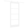 Porte coulissante avec kit matériel 'ORKDAL'Bois massif blanc et verre 