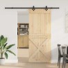 Porte coulissante et kit de quincaillerie 95x210 cm pin massif 