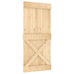 Porte coulissante et kit de quincaillerie 95x210 cm pin massif 