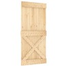 Porte coulissante et kit de quincaillerie 95x210 cm pin massif 