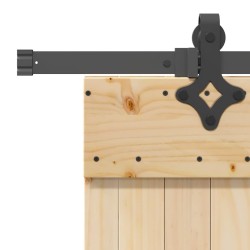 Porte coulissante et kit de quincaillerie 95x210 cm pin massif 