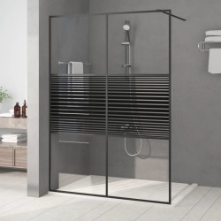 Paroi de douche Noir 140x195 cm Verre ESG transparent 