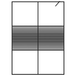 Paroi de douche Noir 140x195 cm Verre ESG transparent 