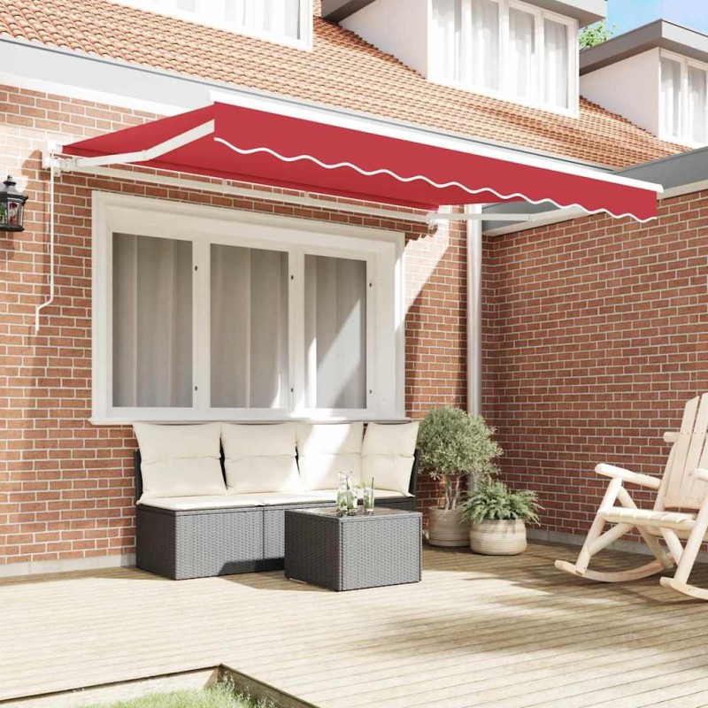 Auvent Rétractable Rouge 350x200 cm 
