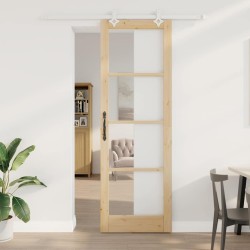 Porte coulissante avec set de quincaillerie 78x232 cm Bois de pin massif 
