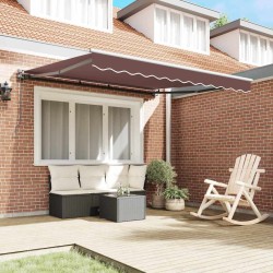 Auvent Rétractable Marron 300x250 cm Polyester 