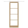 Ensemble de porte coulissante avec quincaillerie 83x232 cm Bois massif en pin 