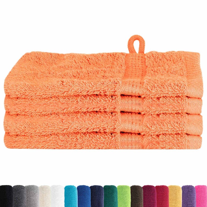 Gants de toilette 4 pcs Orange 15 x 21 cm Coton 