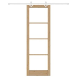 Ensemble de porte coulissante avec kit de matériel 78x232 cm en bois massif de pin 