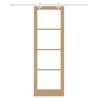 Ensemble de porte coulissante avec kit de matériel 78x232 cm en bois massif de pin 