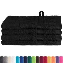 Gants de toilette 4 pcs Noir 15 x 21 cm Coton 