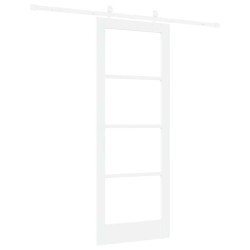 Porte Coulissante avec Ensemble de Matériel Blanche 78x202 cm Bois Massif en Pin 