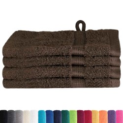 Gants de toilette 4 pcs Marron 15 x 21 cm Coton 