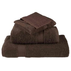 Gants de toilette 4 pcs Marron 15 x 21 cm Coton 