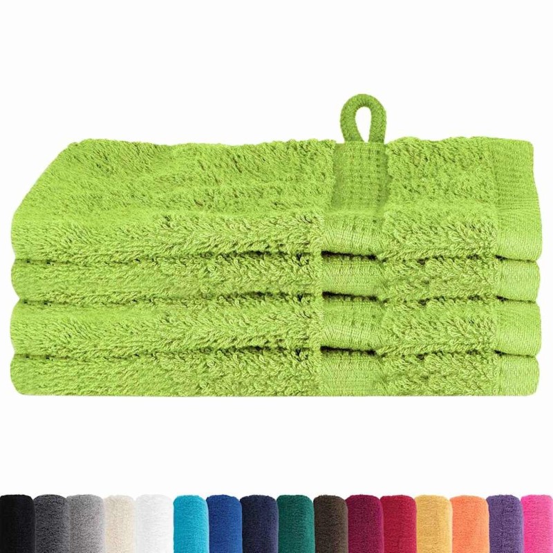 Gants de toilette 4 pcs Pomme verte 15 x 21 cm Coton 