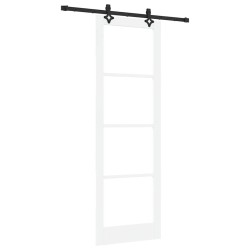 Ensemble de Porte Coulissante avec Matériel Blanc 78x232 cm Bois Massif Pin 