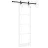 Ensemble de Porte Coulissante avec Matériel Blanc 78x232 cm Bois Massif Pin 