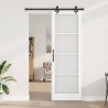Ensemble de Porte Coulissante avec Matériel Blanc 78x232 cm Bois Massif Pin 