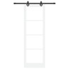 Ensemble de Porte Coulissante avec Matériel Blanc 78x232 cm Bois Massif Pin 
