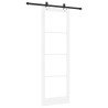 Ensemble de Porte Coulissante avec Matériel Blanc 78x232 cm Bois Massif Pin 